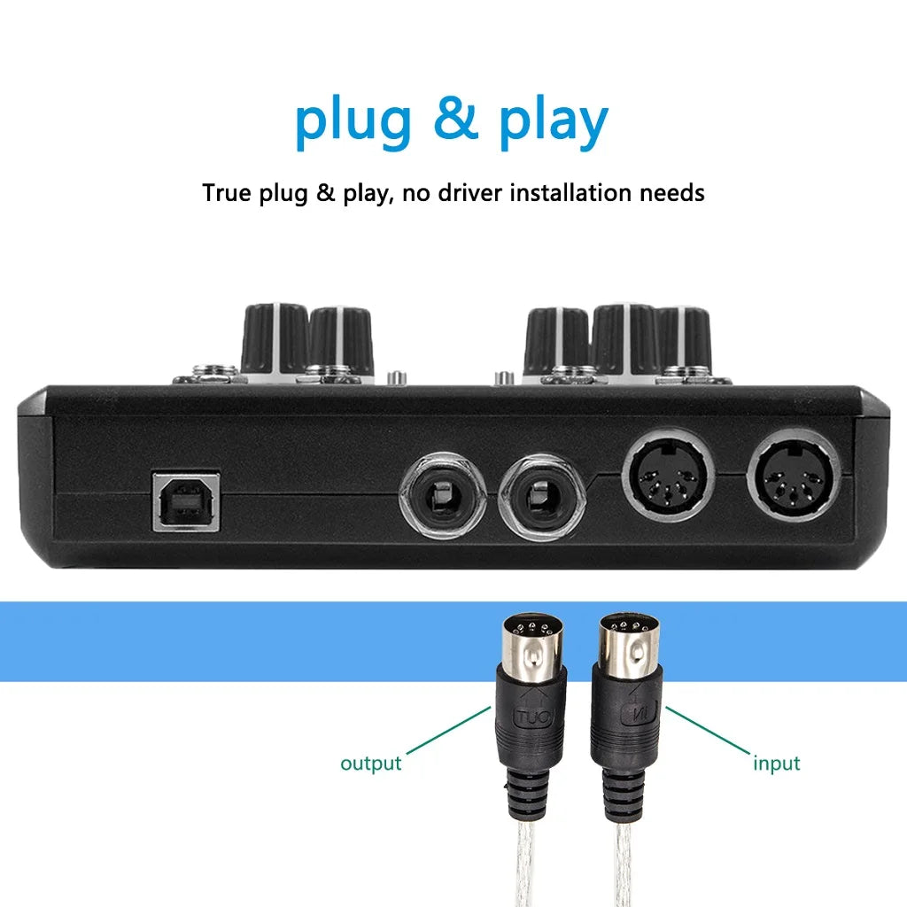 NEW Audio Cable Keyboard to PC USB MIDI Cable Converter PC to Music Keyboard Cord USB IN-OUT MIDI Interface Adapter Accessories