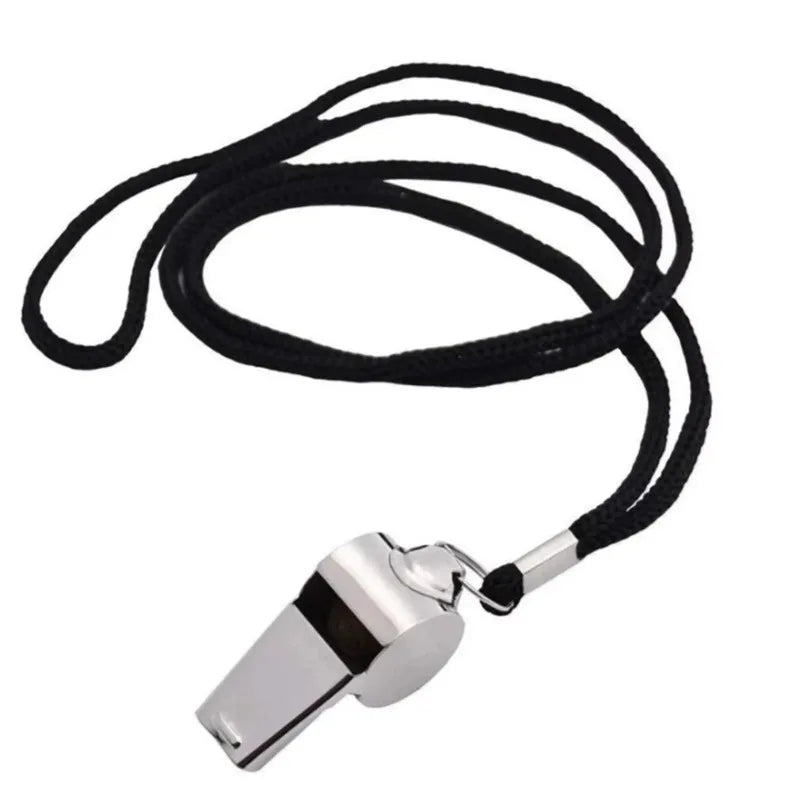 2 Pack Stainless Steel Sports Whistles with Lanyard, Loud Crisp Sound Whistles Great for Coaches, Referees, and Officials