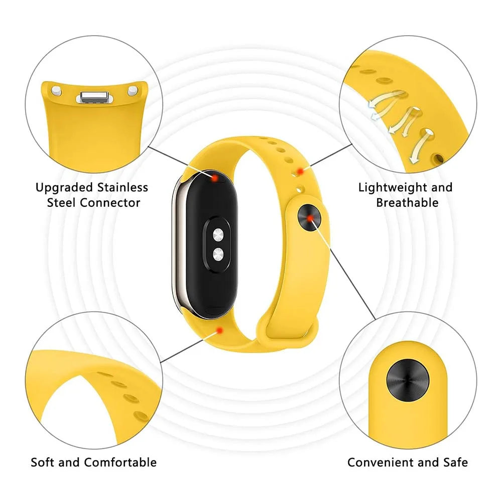2025 Strap for Xiaomi Mi Band 10/9/8 NFC Bracelet Silicone Wrist Miband 9 NFC Replacement pulsera correa Sport Strap