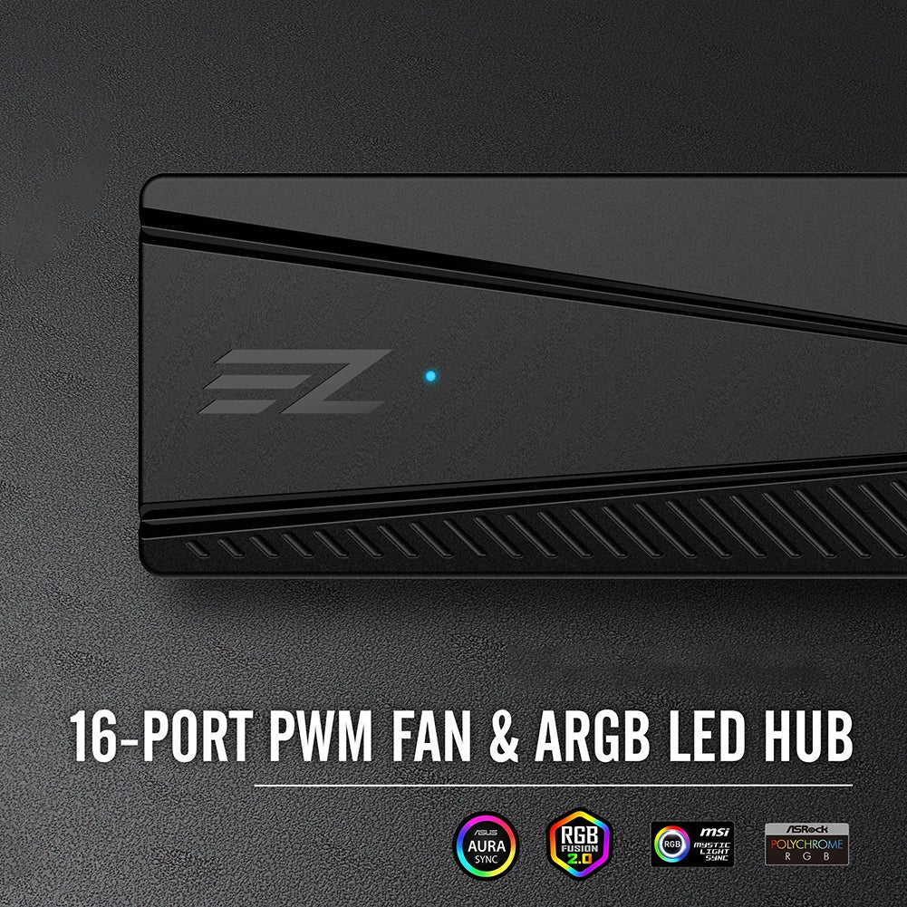 2 in 1 Hub LED Controllers 5V 3Pin ARGB 4Pin PWM SATA Power Multi Splitter 8 Way for PC Chassis Case Computer Accessories