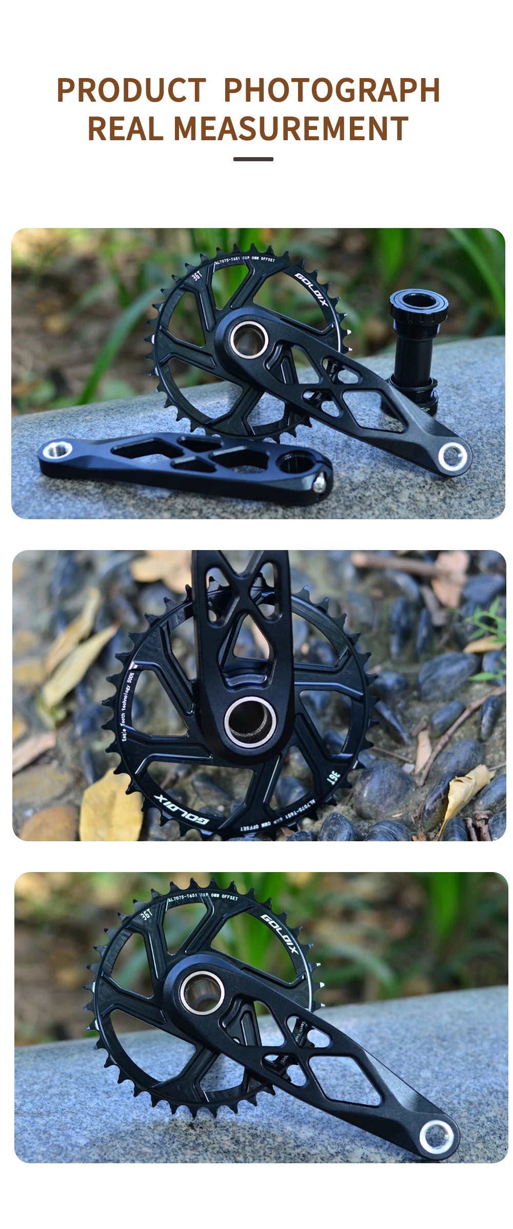 GOLDIX Mountain Bicycle BSA 24mm Crankset 165 170 175mm R-SPEC Trail Hollow Bike Crank Spindle DH AM XC for Shimano SRAM