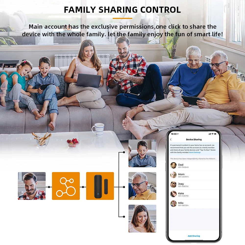 Tuya WiFi or ZigBee Door Window Sensor Smart Home Wireless Door Open Close Detector APP Remote Alarm Work with Alexa Google Home