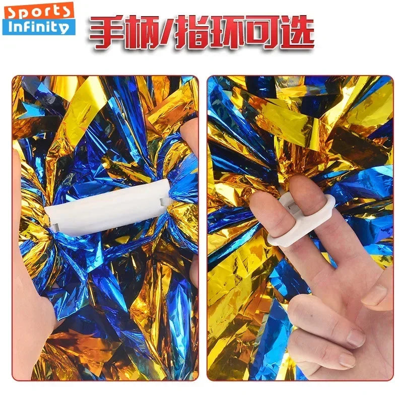 Colorful Cheerleading Pom Poms Girls Kids Finger Cheer Balls Gold Silver Purple Blue Red Green Dance Cheerleading Accessories