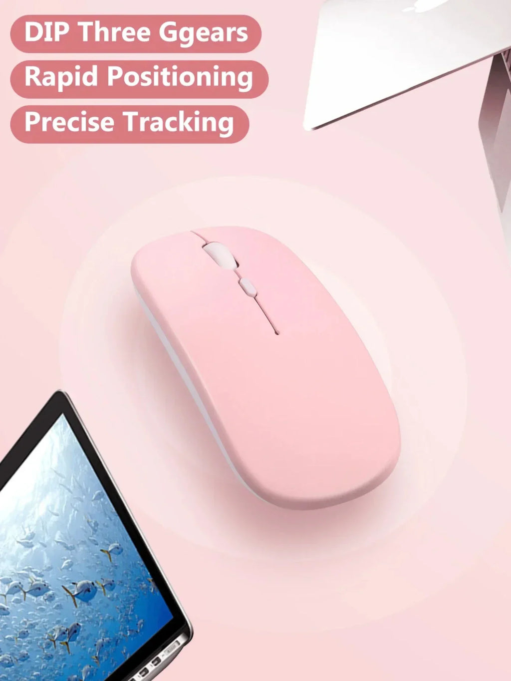 Computer Wireless USB Mouse Bluetooth   Rechargeable Dual Mode 5.0  with Office Gamer Desktop Mouse for PC Laptop