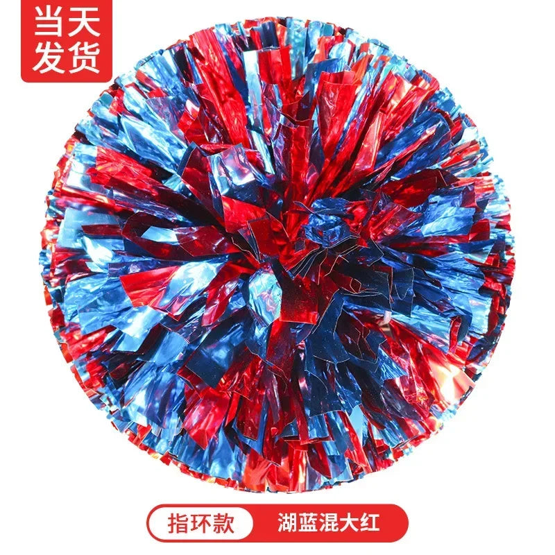 Colorful Cheerleading Pom Poms Girls Kids Finger Cheer Balls Gold Silver Purple Blue Red Green Dance Cheerleading Accessories