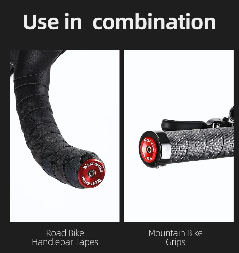 WEST BIKING Colorful Handlebar End Plugs With Tools Alunimum Alloy Road Bike MTB Handle Bar End Cap Expansion Plugs 22-24mm