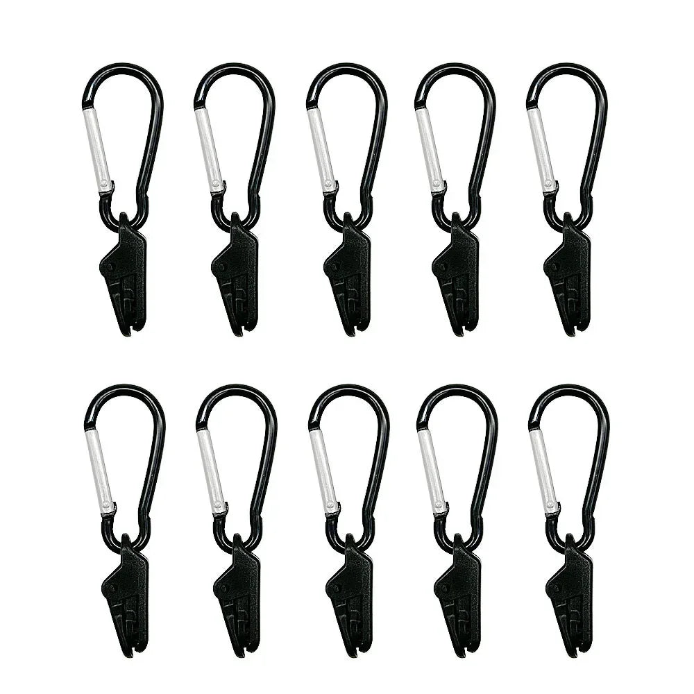 Tent Accessories Tent Cloth Tarp Clips With Carabiner,  Shelter Awning Clamp With Aluminum Alloy Hook, Outdoor Tool Euqipment