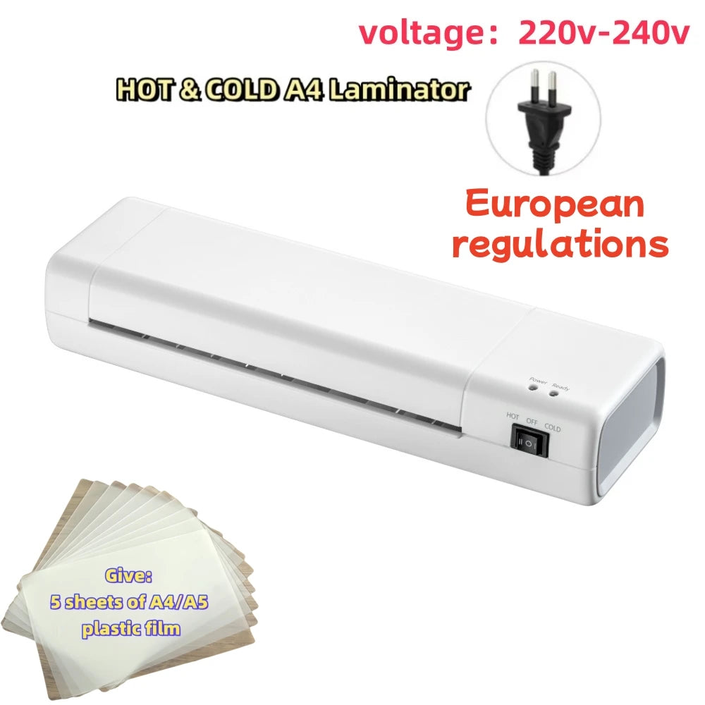 New Plastic Sealer with 10 Sheets Laminating Film, 9 Inch Hot and Cold Laminator, Hot and Cold Laminator for Home School Office