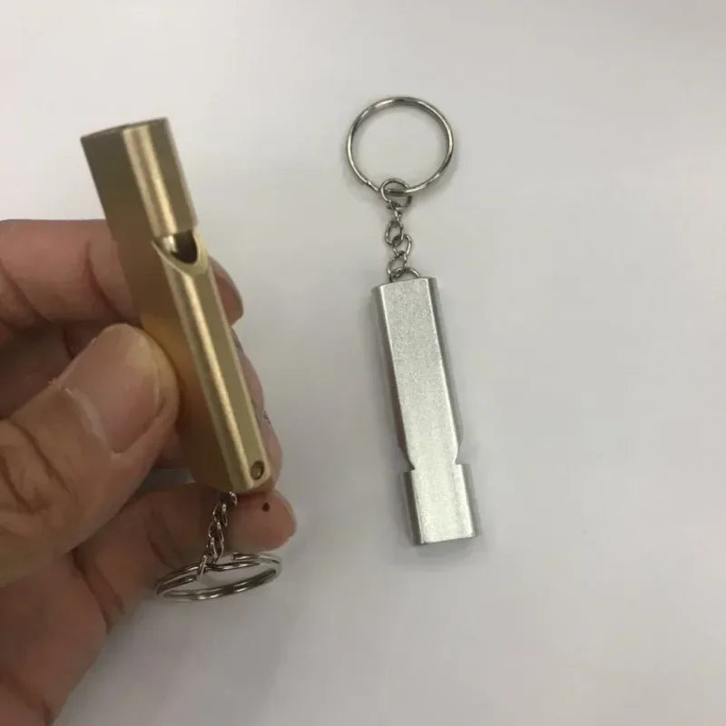 Metal Survival Whistle Flat Shape Training Whistle for Outdoor Sports Hiking Climbing Emergence Whistle Cheerleading Souvenirs