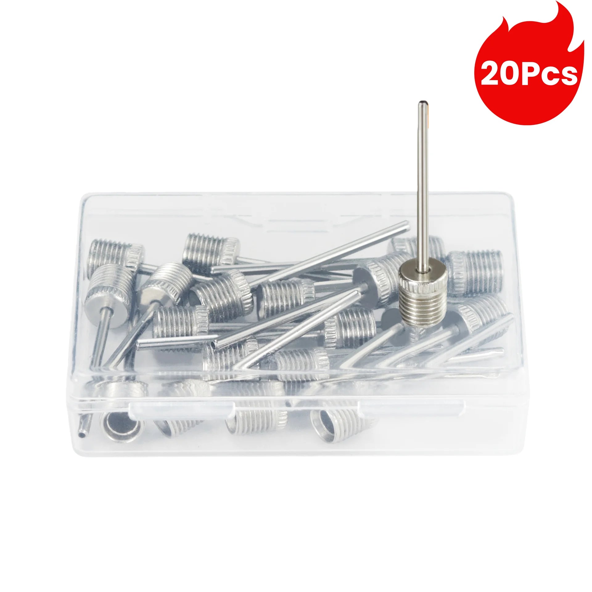 10/20/100Pcs Ball Air Needle Stainless Steel Pump Pin Basketball Inflating Pump Needle Football Inflatable Valve Adaptors Nozzle