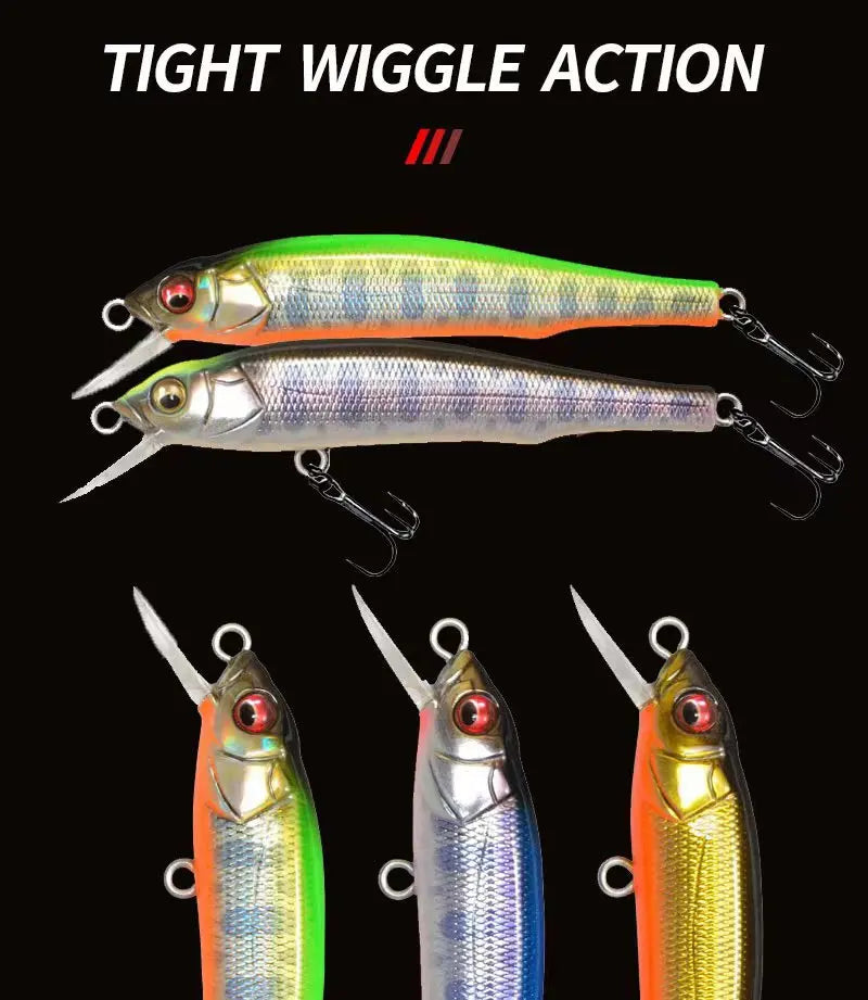 1PCS 70mm 5g Fishing Lure Minnow Hard Bait with 2 Fishing Hooks Crankbait Iscas Artificial Fishing Tackle Lure 3D Eyes