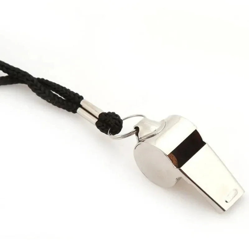 2 Pack Stainless Steel Sports Whistles with Lanyard, Loud Crisp Sound Whistles Great for Coaches, Referees, and Officials