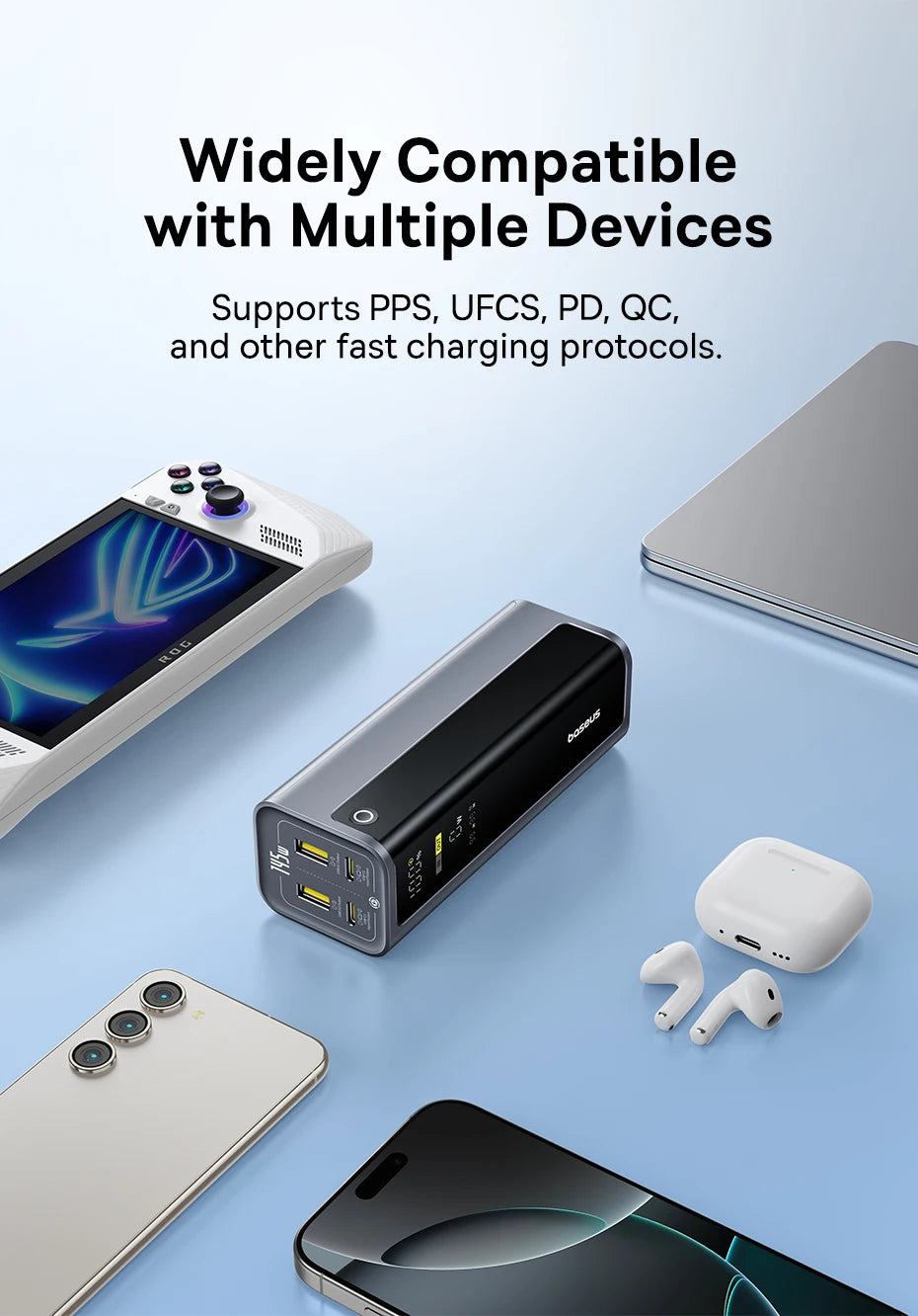 Baseus Power Bank 145W 20800mAh PD 100W Fast Charging  with Smart Digital Display Portable External PowerBank for Laptop Phone
