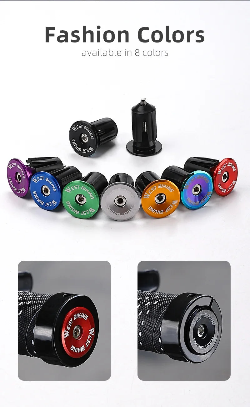 WEST BIKING Colorful Handlebar End Plugs With Tools Alunimum Alloy Road Bike MTB Handle Bar End Cap Expansion Plugs 22-24mm