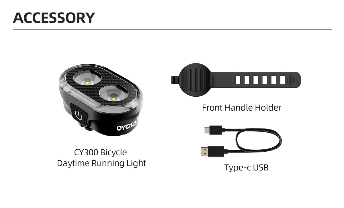 CYCLAMI Bicycle Headlights Front Light  Type-C Charging Waterproof MTB Road Bike Lights Cycling Accessories