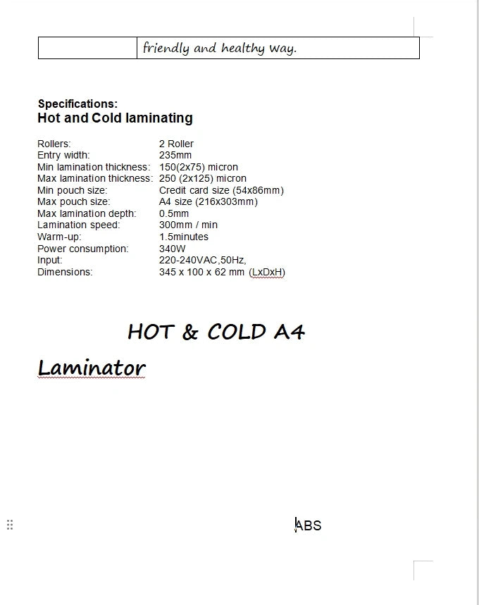 New Plastic Sealer with 10 Sheets Laminating Film, 9 Inch Hot and Cold Laminator, Hot and Cold Laminator for Home School Office