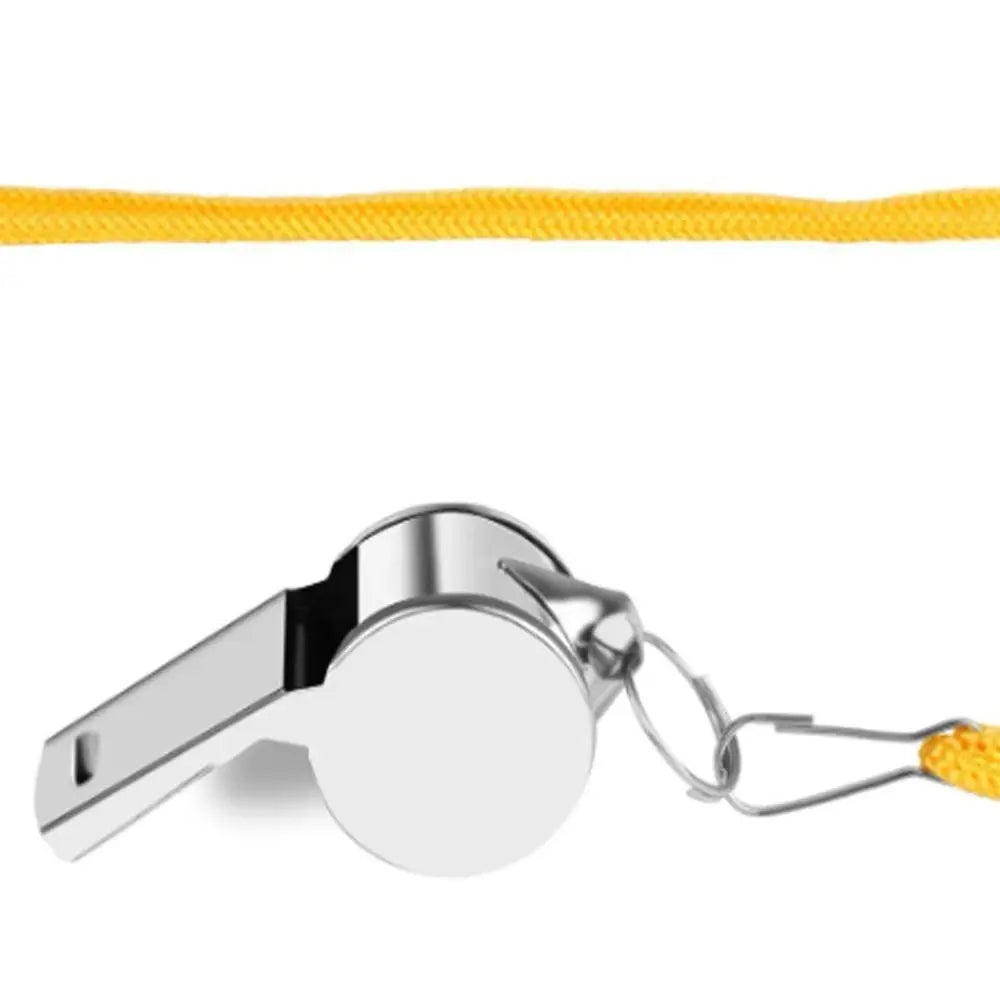 Team Sport Loud Metal Whistle With Rope Strong Stainless Steel Whistles Professional Portable Referee Whistles Training