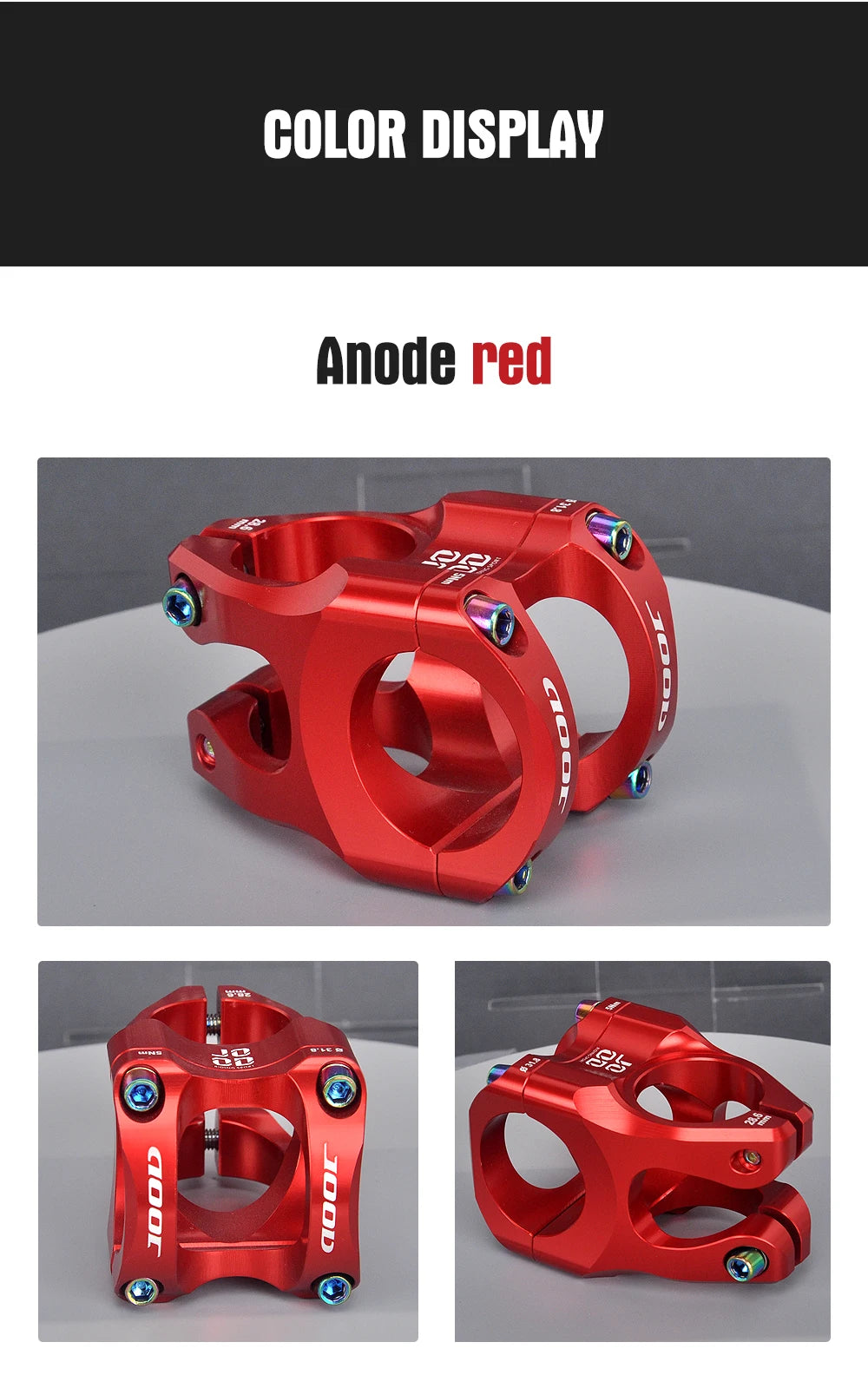 JOOD New CNC Bicycle 35mm Short Stem XT MTB bike stem Bicycle Accessories 31.8mm Stem Riser 28.6 mm Pipe Cycling