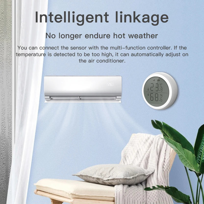 Tuya ZigBee Temperature and Humidity Sensor With LCD Smart life APP Google Alexa Voice Control Support Multi-mode Gateway Option