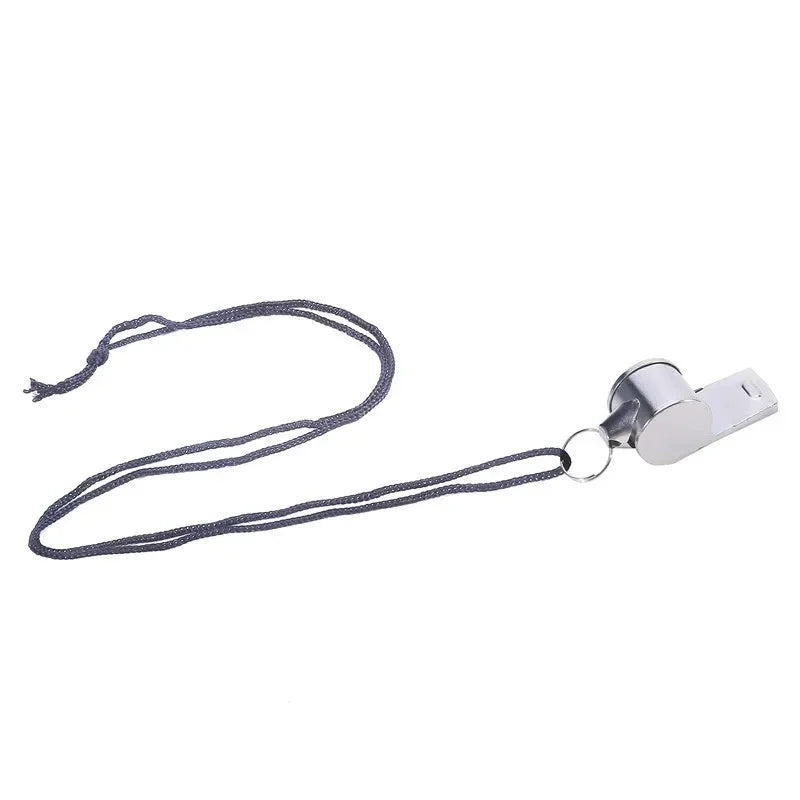 2 Pack Stainless Steel Sports Whistles with Lanyard, Loud Crisp Sound Whistles Great for Coaches, Referees, and Officials