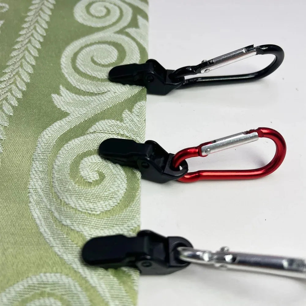 Tent Accessories Tent Cloth Tarp Clips With Carabiner,  Shelter Awning Clamp With Aluminum Alloy Hook, Outdoor Tool Euqipment
