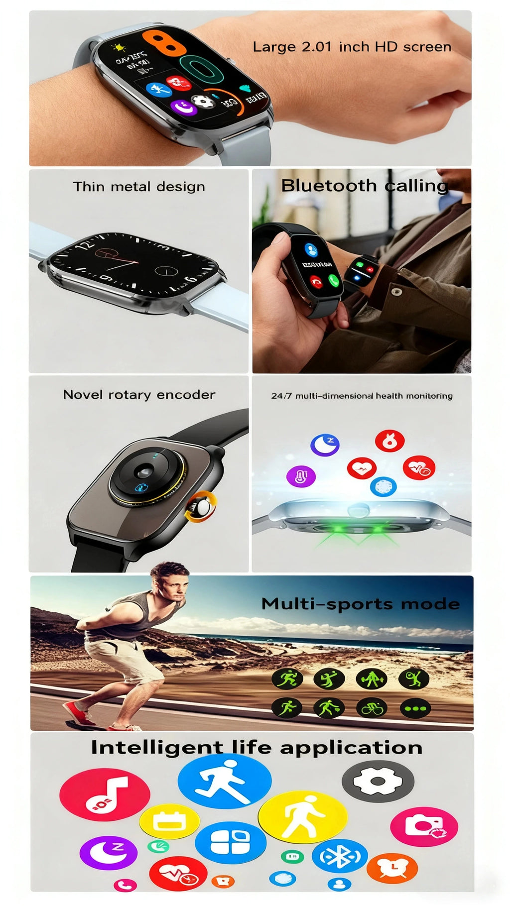 HOMEFISH H9 Intelligent Watch Bluetooth Call Remote Photography Sleep Monitoring Multiple Sports Modes Heart Rate Blood