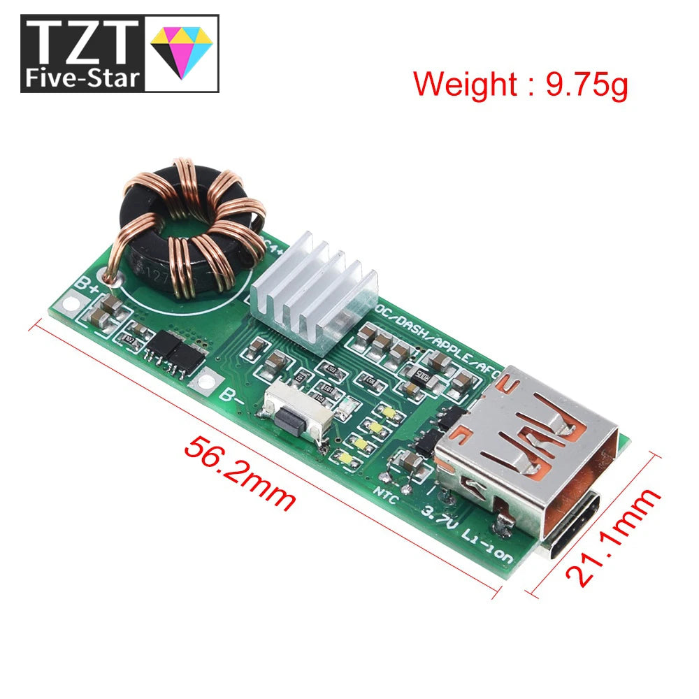 QC4.0 QC3.0 Double Way PD Mobile Phone Power Bank  Quick Charge 3.7V to 5V 9V 4.5A 22.5W  Type-C USB Boost Charger Circuit Board