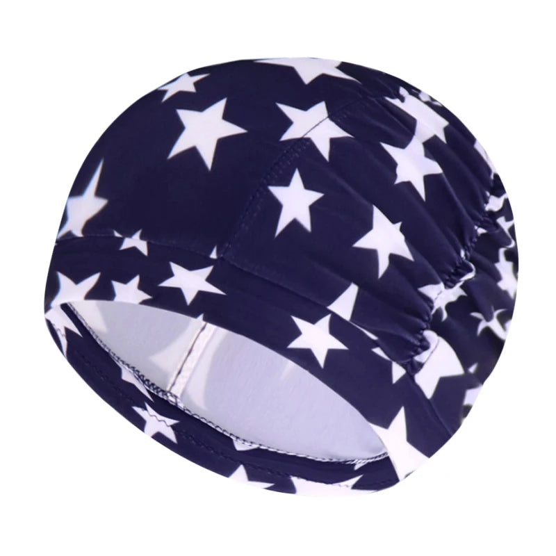 Swimming Hat Women Unisex Girls Long Hair Bathing Cap Swimming Cap Stretch Drape Free Size Swim Pool Sport Elastic Nylon Turban