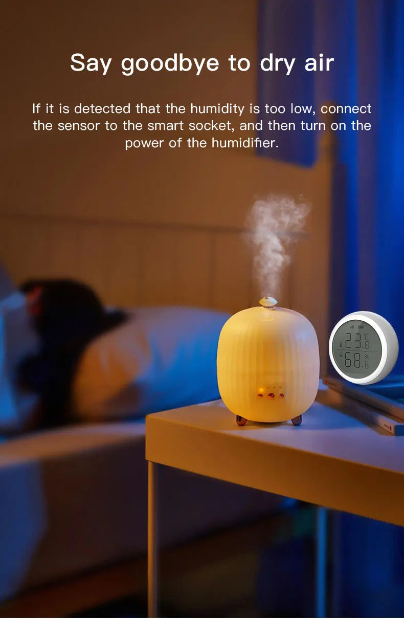 Tuya ZigBee Temperature and Humidity Sensor With LCD Smart life APP Google Alexa Voice Control Support Multi-mode Gateway Option