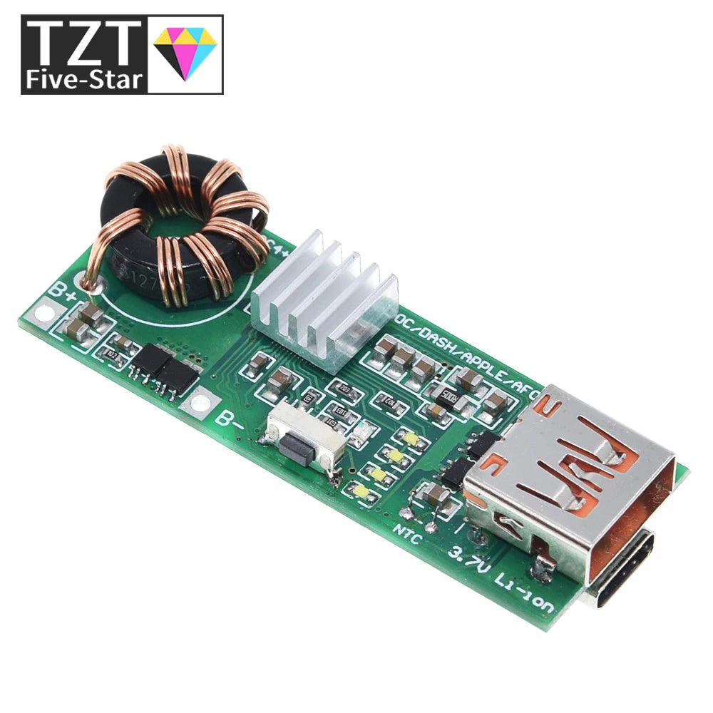 QC4.0 QC3.0 Double Way PD Mobile Phone Power Bank  Quick Charge 3.7V to 5V 9V 4.5A 22.5W  Type-C USB Boost Charger Circuit Board