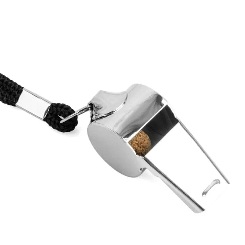2 Pack Stainless Steel Sports Whistles with Lanyard, Loud Crisp Sound Whistles Great for Coaches, Referees, and Officials