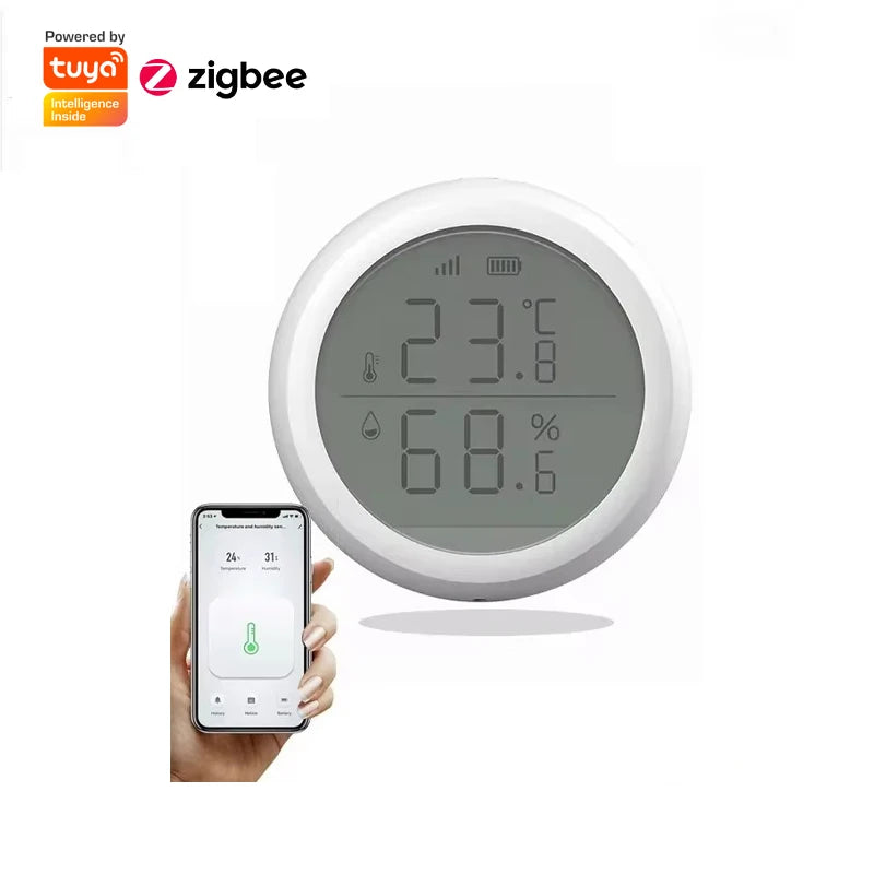 Tuya ZigBee Temperature and Humidity Sensor With LCD Smart life APP Google Alexa Voice Control Support Multi-mode Gateway Option