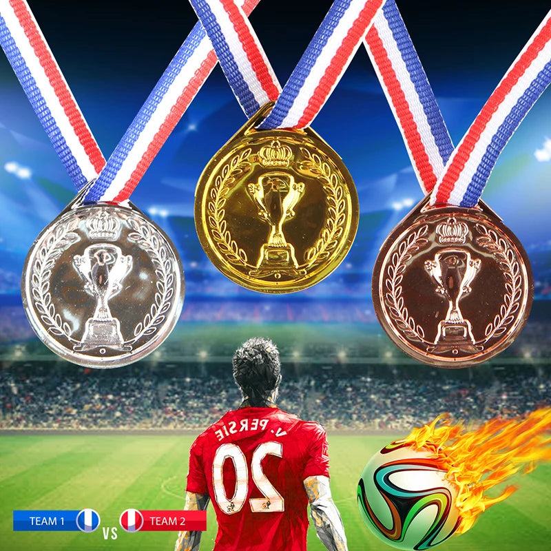 Gold Silver Bronze Award Medal Winner Reward Football Competition Prizes Award Medal For Souvenir Gift Outdoor Sport Kids Toys