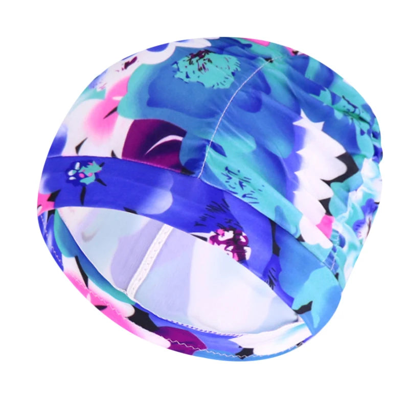 Swimming Hat Women Unisex Girls Long Hair Bathing Cap Swimming Cap Stretch Drape Free Size Swim Pool Sport Elastic Nylon Turban